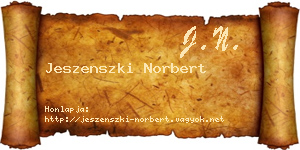 Jeszenszki Norbert névjegykártya