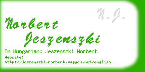 norbert jeszenszki business card